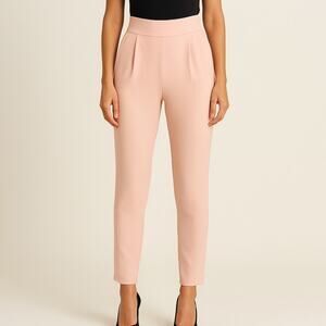 Odd Muse London Women’s Pink Pleated High Rise Ankle Zip Trousers XS NWT